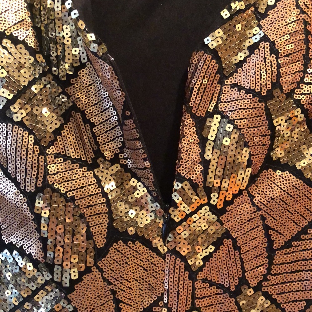 Sequined gold and bronze mini dress - Picture 6 of 7